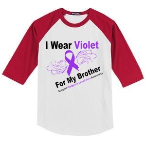 I Wear Violet For My Brother Kids Colorblock Raglan Jersey