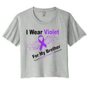 I Wear Violet For My Brother Women's Crop Top Tee