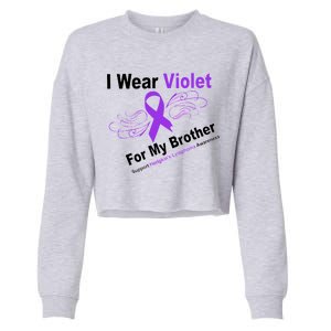 I Wear Violet For My Brother Cropped Pullover Crew