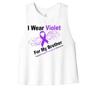 I Wear Violet For My Brother Women's Racerback Cropped Tank