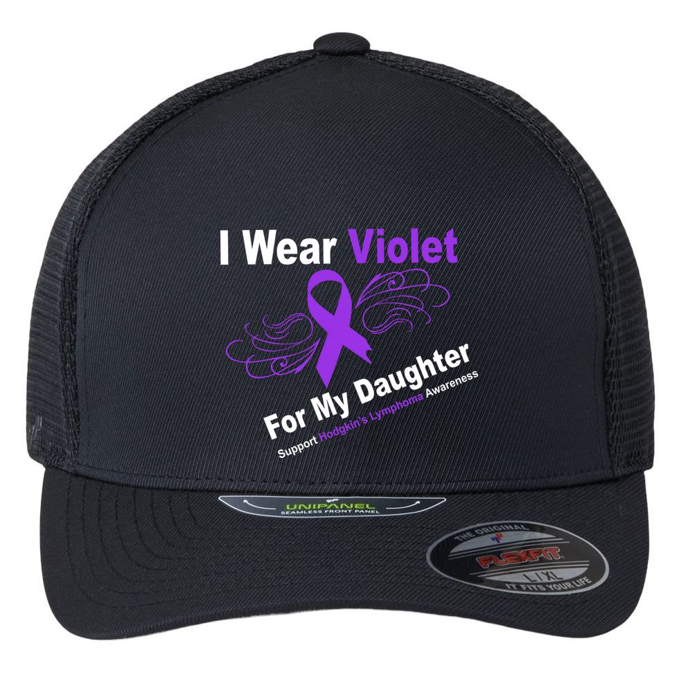 I Wear Violet For My Daughter Flexfit Unipanel Trucker Cap