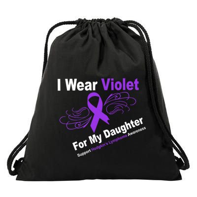 I Wear Violet For My Daughter Drawstring Bag