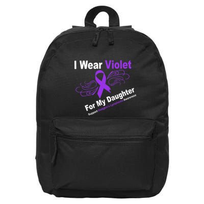 I Wear Violet For My Daughter 16 in Basic Backpack