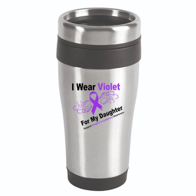 I Wear Violet For My Daughter 16oz Travel Tumbler