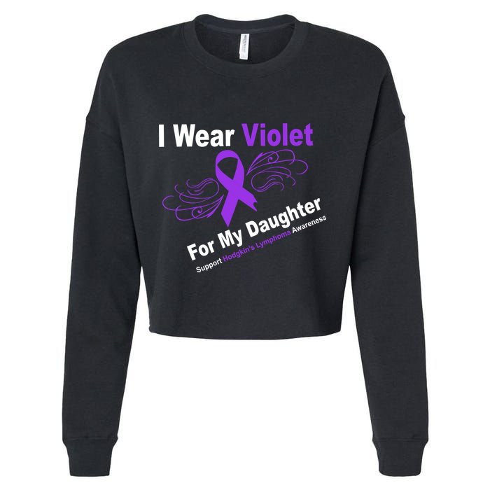 I Wear Violet For My Daughter Cropped Pullover Crew