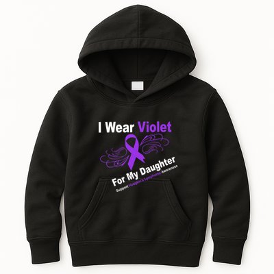 I Wear Violet For My Daughter Kids Hoodie