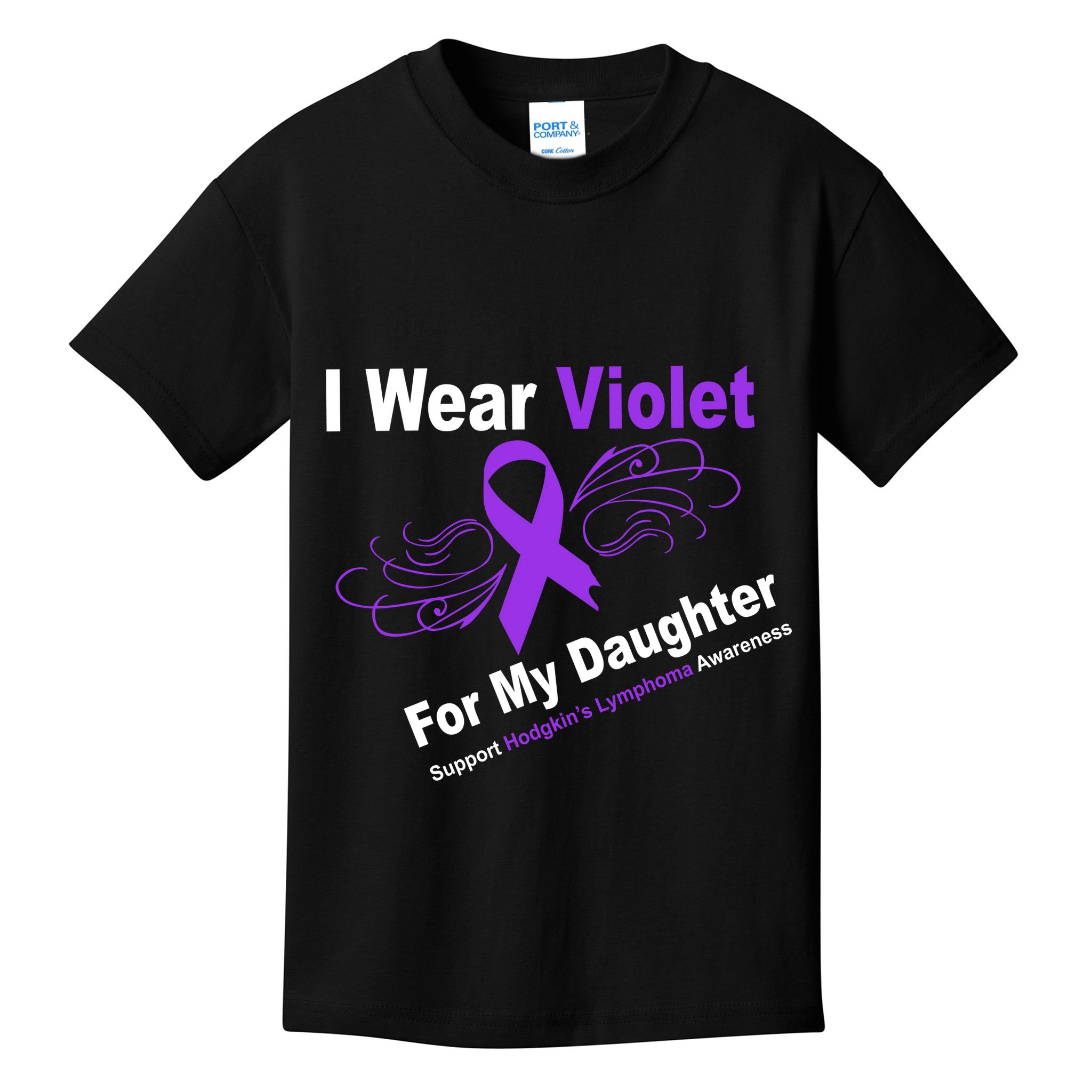 I Wear Violet For My Daughter Kids T-Shirt