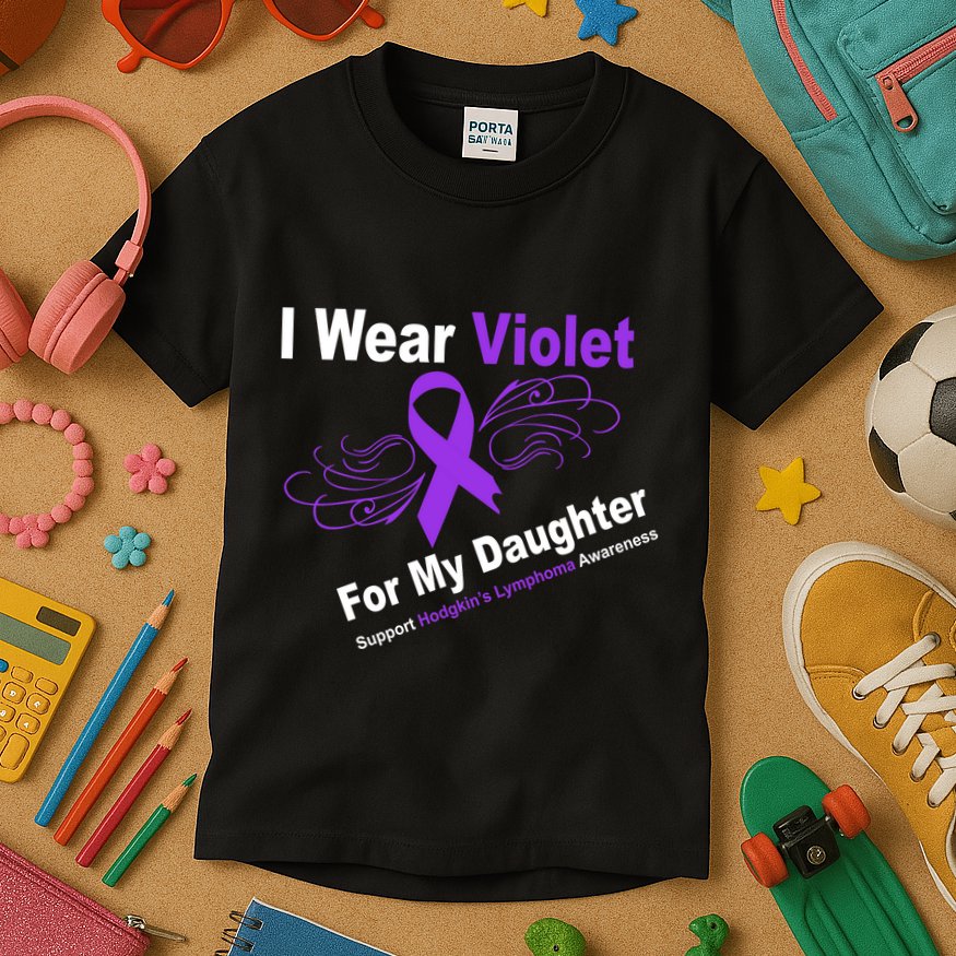 I Wear Violet For My Daughter Kids T-Shirt
