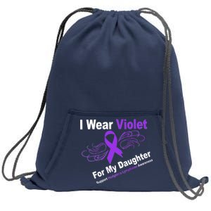 I Wear Violet For My Daughter Sweatshirt Cinch Pack Bag