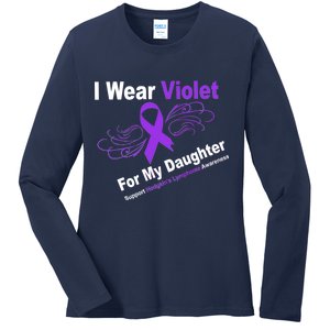 I Wear Violet For My Daughter Ladies Long Sleeve Shirt