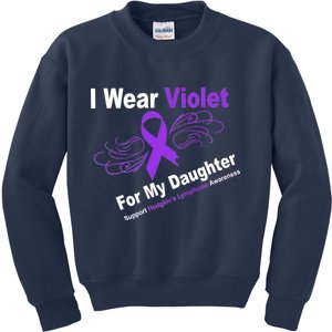 I Wear Violet For My Daughter Kids Sweatshirt