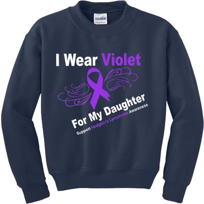 I Wear Violet For My Daughter Kids Sweatshirt