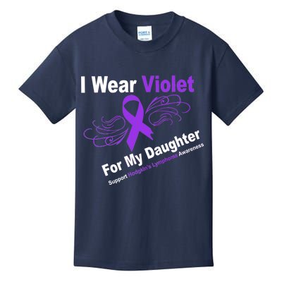 I Wear Violet For My Daughter Kids T-Shirt