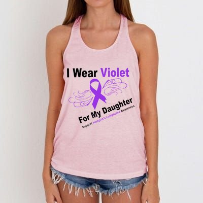 I Wear Violet For My Daughter Women's Knotted Racerback Tank