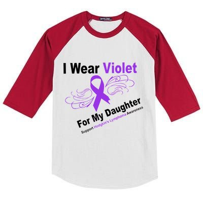 I Wear Violet For My Daughter Kids Colorblock Raglan Jersey