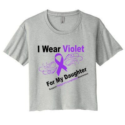 I Wear Violet For My Daughter Women's Crop Top Tee