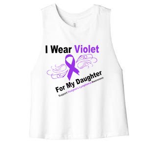 I Wear Violet For My Daughter Women's Racerback Cropped Tank