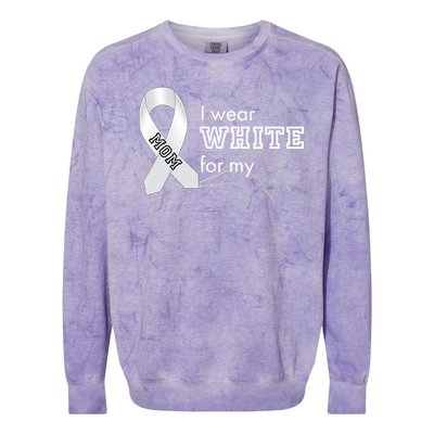 I Wear White For My Mom Lung Cancer Awareness Colorblast Crewneck Sweatshirt