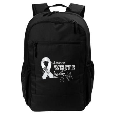 I Wear White For My Mom Lung Cancer Awareness Backpack