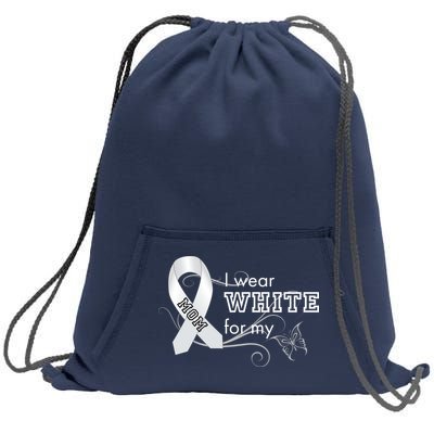 I Wear White For My Mom Lung Cancer Awareness Sweatshirt Cinch Pack Bag