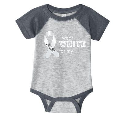 I Wear White For My Mom Lung Cancer Awareness Infant Baby Jersey Bodysuit