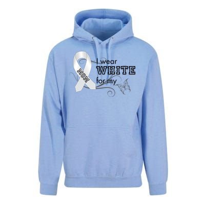 I Wear White For My Mom Lung Cancer Awareness Unisex Surf Hoodie