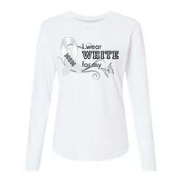 I Wear White For My Mom Lung Cancer Awareness Womens Cotton Relaxed Long Sleeve T-Shirt