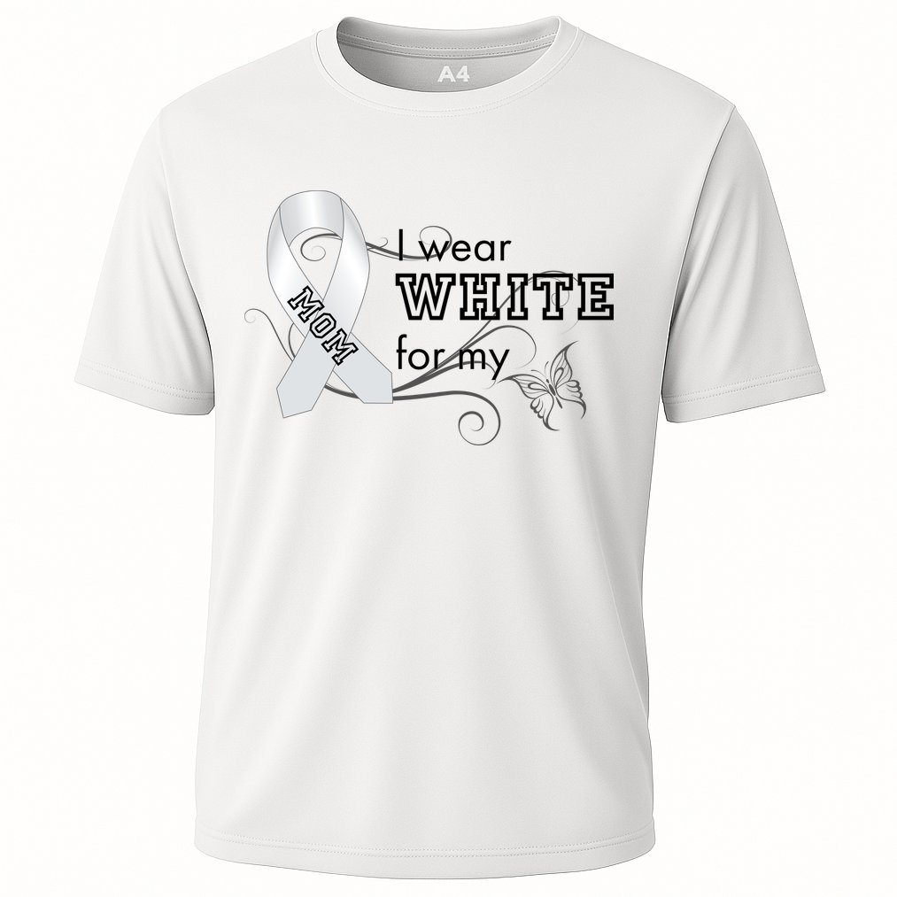 I Wear White For My Mom Lung Cancer Awareness Cooling Performance Crew T-Shirt