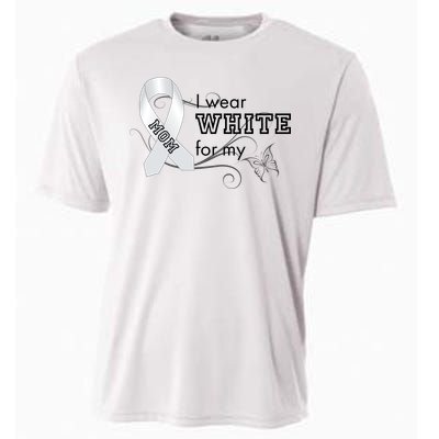 I Wear White For My Mom Lung Cancer Awareness Cooling Performance Crew T-Shirt