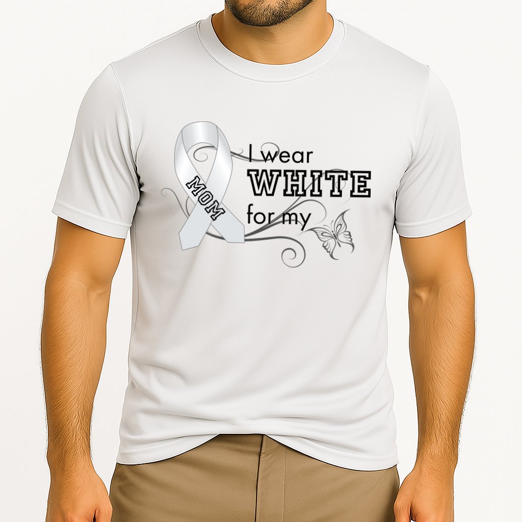 I Wear White For My Mom Lung Cancer Awareness Cooling Performance Crew T-Shirt