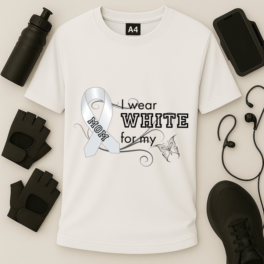 I Wear White For My Mom Lung Cancer Awareness Cooling Performance Crew T-Shirt