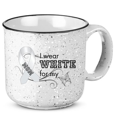 I Wear White For My Mom Lung Cancer Awareness 15oz Campfire Ceramic Mug