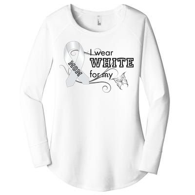 I Wear White For My Mom Lung Cancer Awareness Women's Perfect Tri Tunic Long Sleeve Shirt