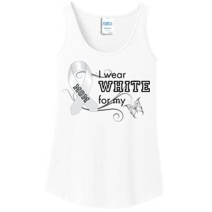 I Wear White For My Mom Lung Cancer Awareness Ladies Essential Tank