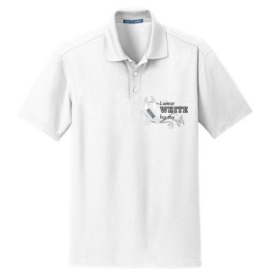 I Wear White For My Mom Lung Cancer Awareness Dry Zone Grid Polo