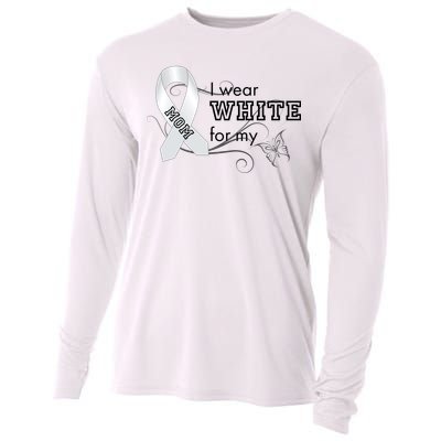 I Wear White For My Mom Lung Cancer Awareness Cooling Performance Long Sleeve Crew