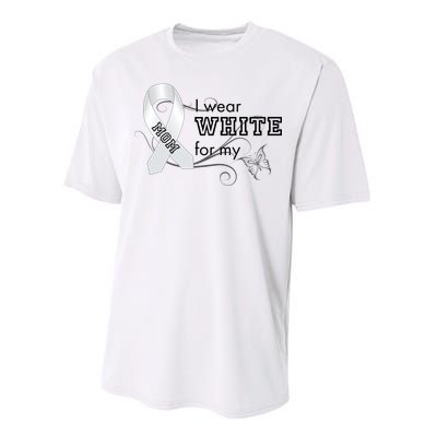 I Wear White For My Mom Lung Cancer Awareness Performance Sprint T-Shirt