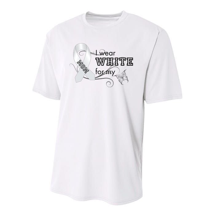 I Wear White For My Mom Lung Cancer Awareness Youth Performance Sprint T-Shirt