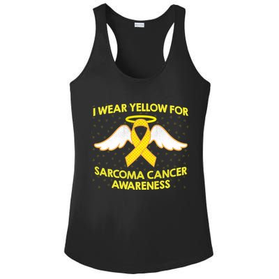 I Wear Yellow For Sarcoma Awareness  Ladies PosiCharge Competitor Racerback Tank