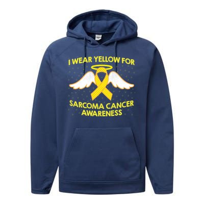 I Wear Yellow For Sarcoma Awareness  Performance Fleece Hoodie