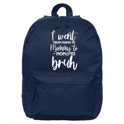 I Went From Mama To Bruh Funny Mother's Day 16 in Basic Backpack