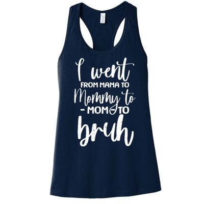 I Went From Mama To Bruh Funny Mother's Day Women's Racerback Tank