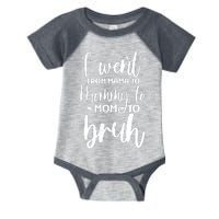 I Went From Mama To Bruh Funny Mother's Day Infant Baby Jersey Bodysuit