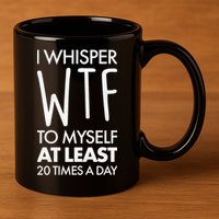 I Whisper WTF 20 Times A Day 11oz C Handle Ceramic Mug
