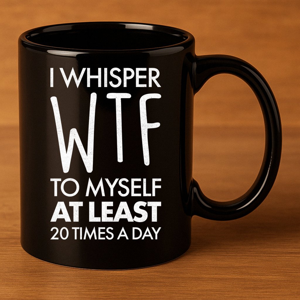 I Whisper WTF 20 Times A Day 11oz C Handle Ceramic Mug