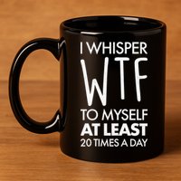 I Whisper WTF 20 Times A Day 11oz C Handle Ceramic Mug