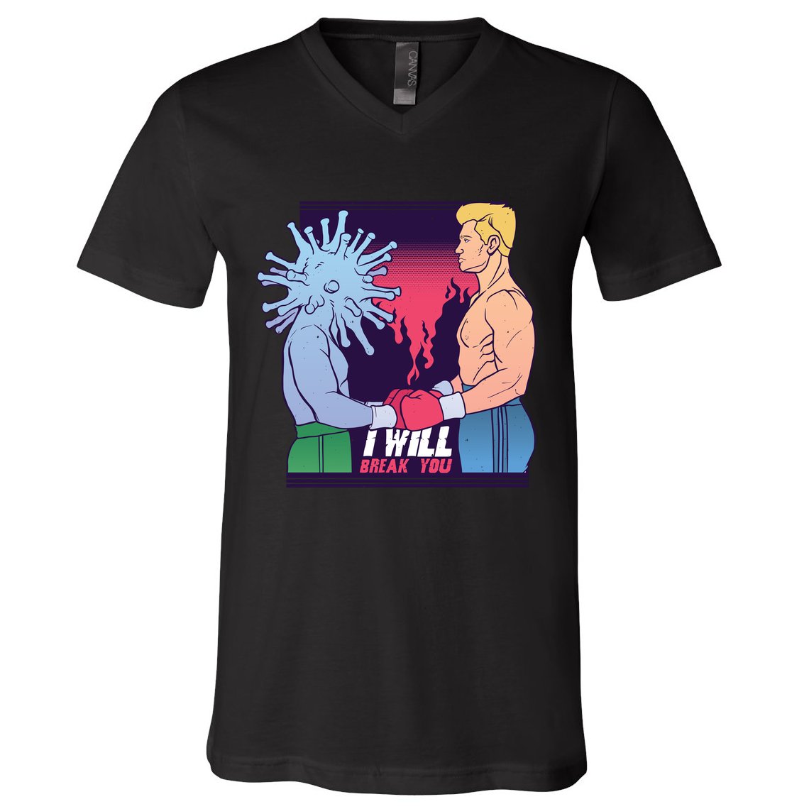 I Will Break You Boxing Virus V-Neck T-Shirt