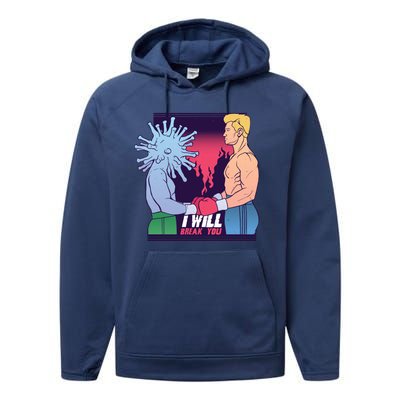 I Will Break You Boxing Virus Performance Fleece Hoodie