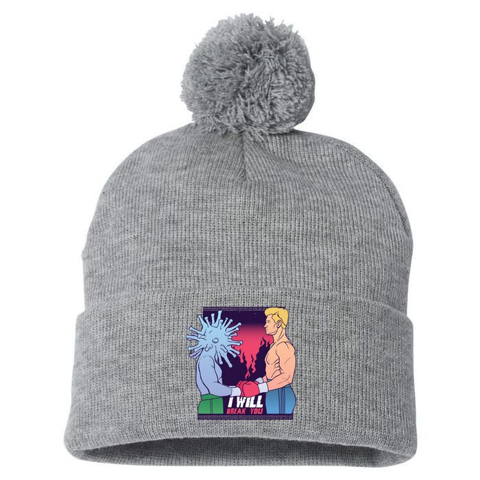 I Will Break You Boxing Virus Pom Pom 12in Knit Beanie