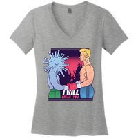I Will Break You Boxing Virus Women's V-Neck T-Shirt